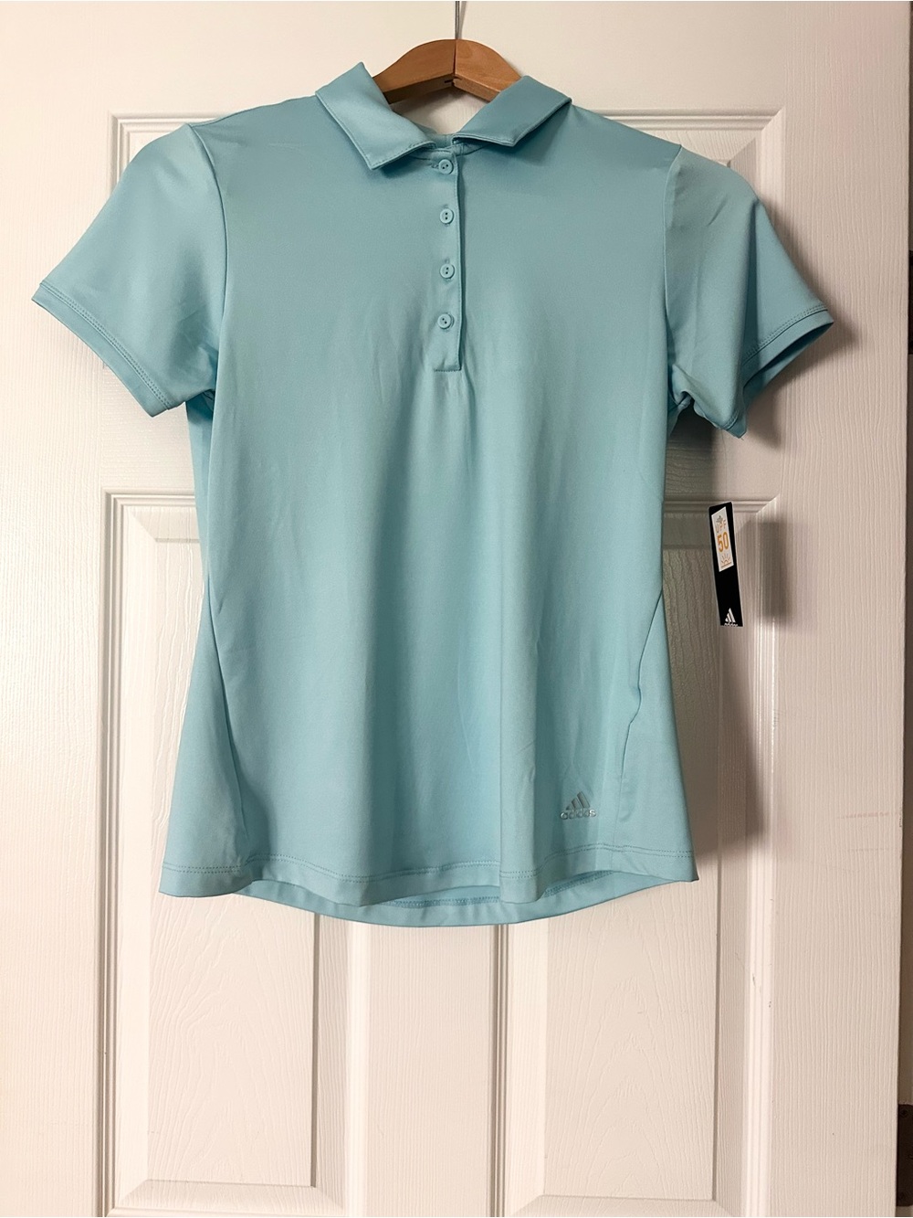 Adidas Women's Golf Polo Shirt, S, Light Blue